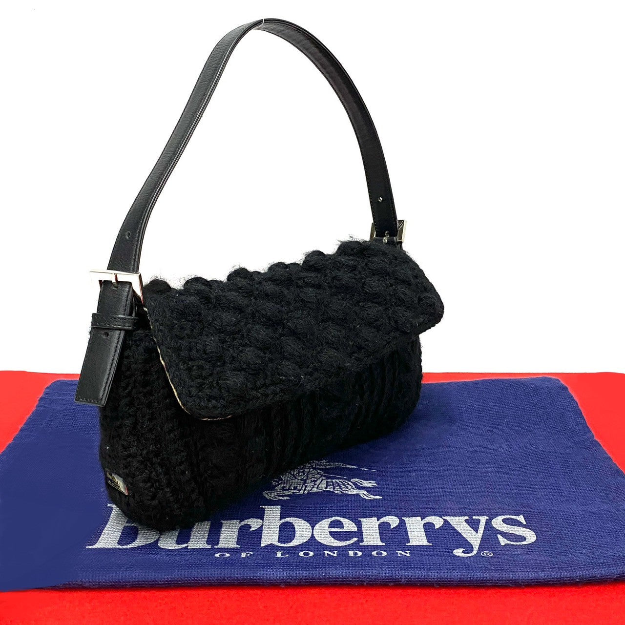 BBERRY 2way Wool Leather Handbag