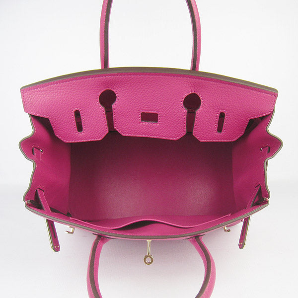 HMS Birkin 30cm Togo Leather Handbags Peach Golden