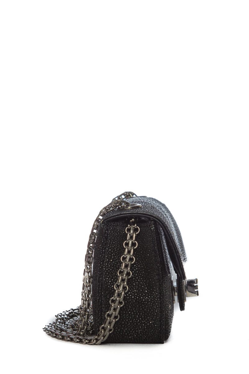 2012 Black Rare CH Stingray Strass Galuchat Reissue Bag