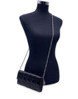 CHRISTIAN D1OR Black Patent Leather Clutch Pochette Lady D1OR Bag
