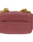 CHRISTIAN D1OR Caro Shoulder Bag Leather Pink Auth 66700A
