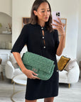 *FIRE PRICE* CH Green Tweed 2.55 Large Crossbody Bag with Ruthenium Hardware