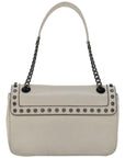 PRD Chain Shoulder Bag Leather Ivory Auth 66873