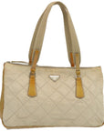 PRD Hand Bag Nylon Cream Auth 67324