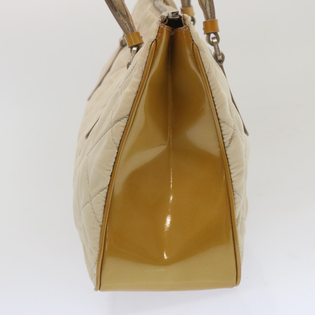 PRD Hand Bag Nylon Cream Auth 67324