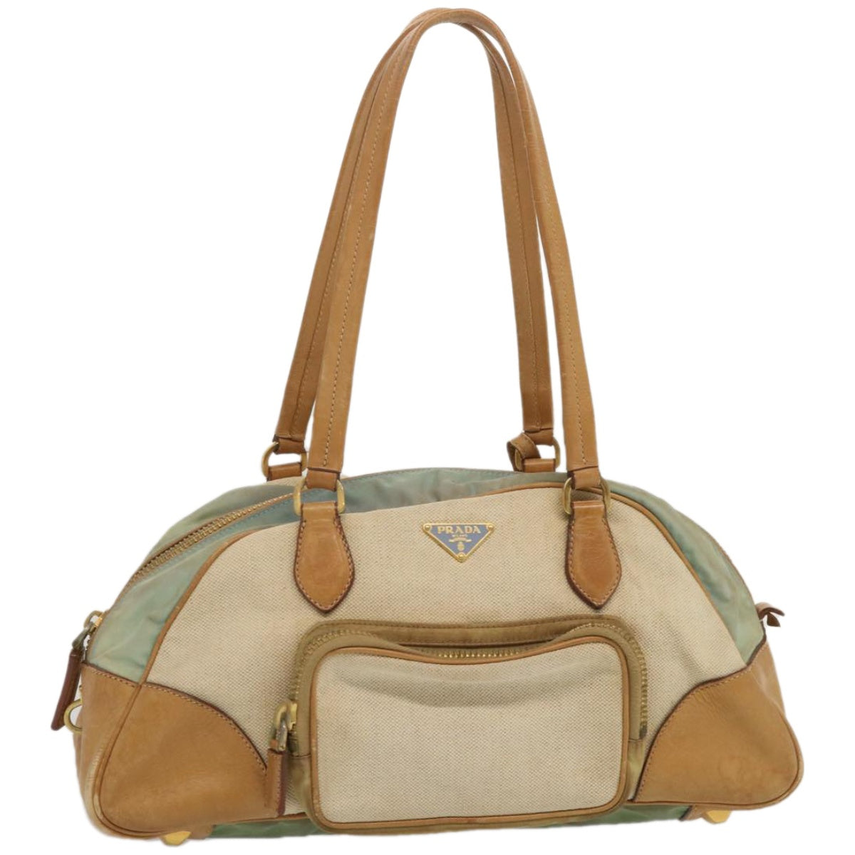 PRD Hand Bag Canvas Beige Auth 67412