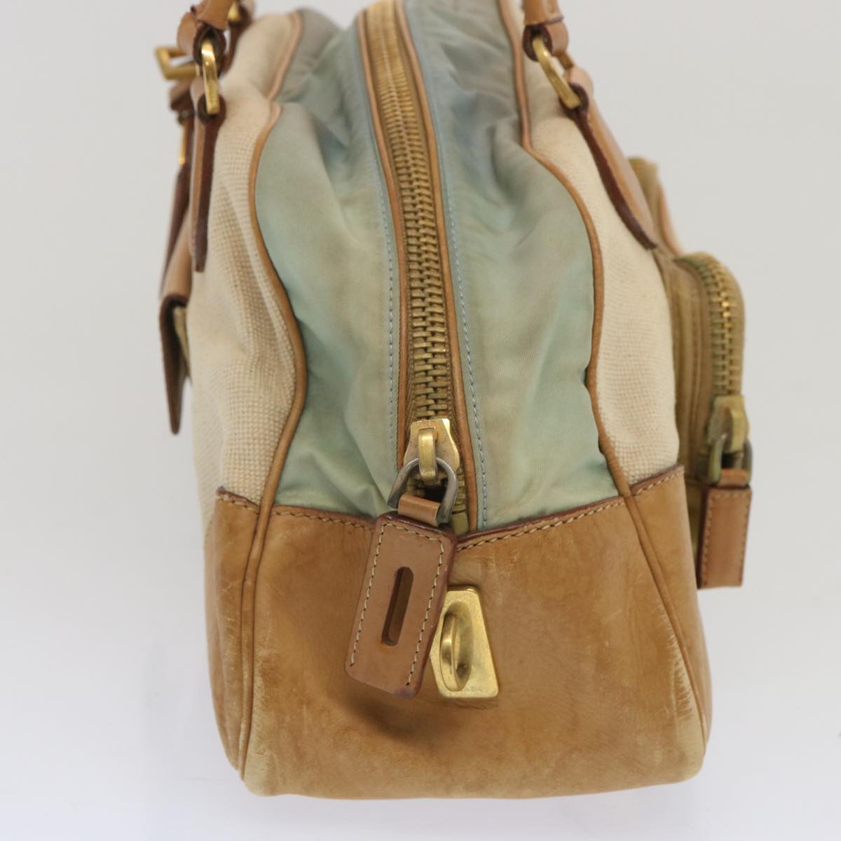 PRD Hand Bag Canvas Beige Auth 67412