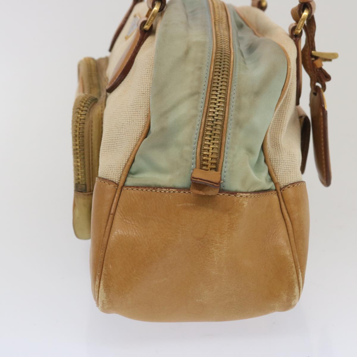PRD Hand Bag Canvas Beige Auth 67412