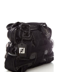 FNDI CROSSWORDS Black Woven Mesh Tote