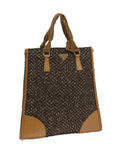 PRD Hand Bag Wool Brown Auth 68624