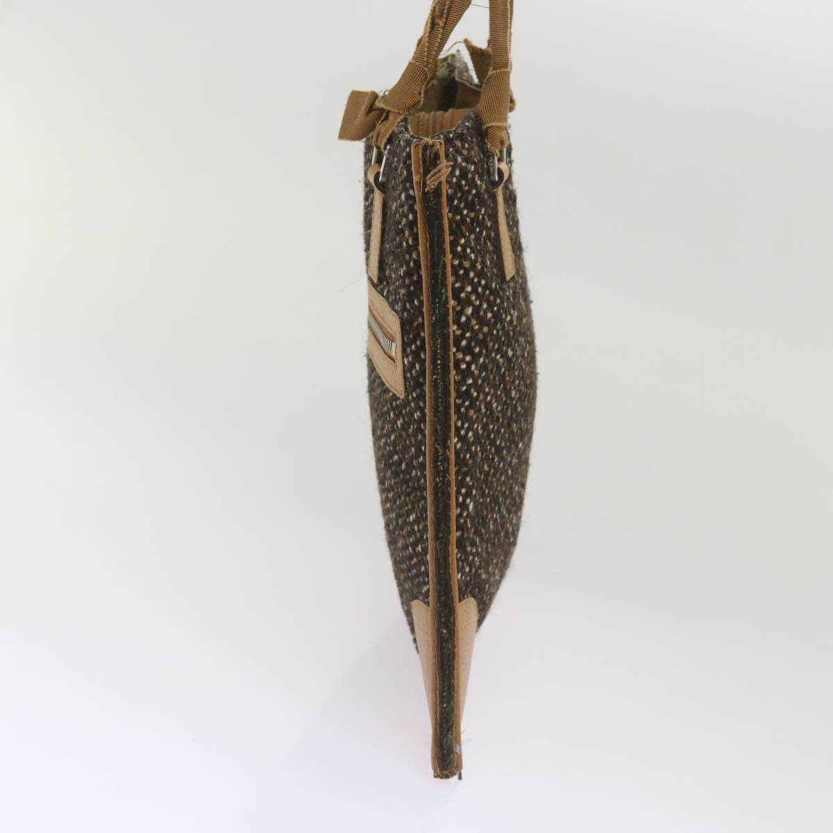 PRD Hand Bag Wool Brown Auth 68624