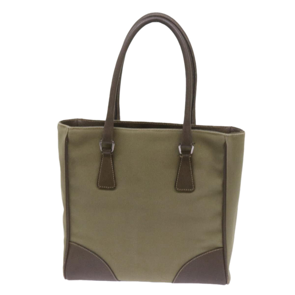 PRD Hand Bag Canvas Khaki Auth 68681