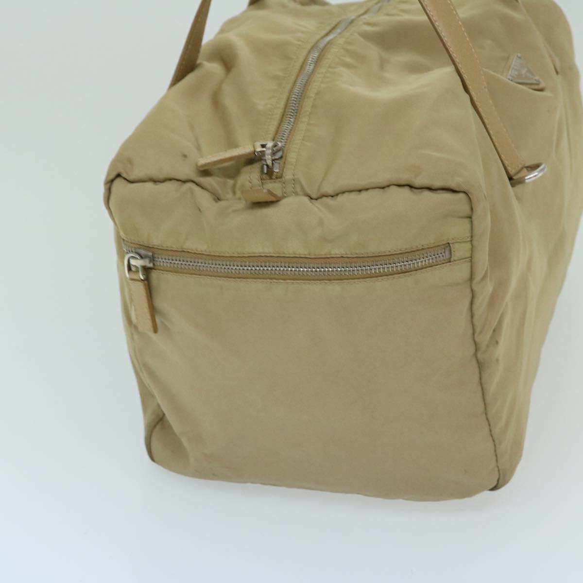 PRD Hand Bag Nylon Beige Auth 68875