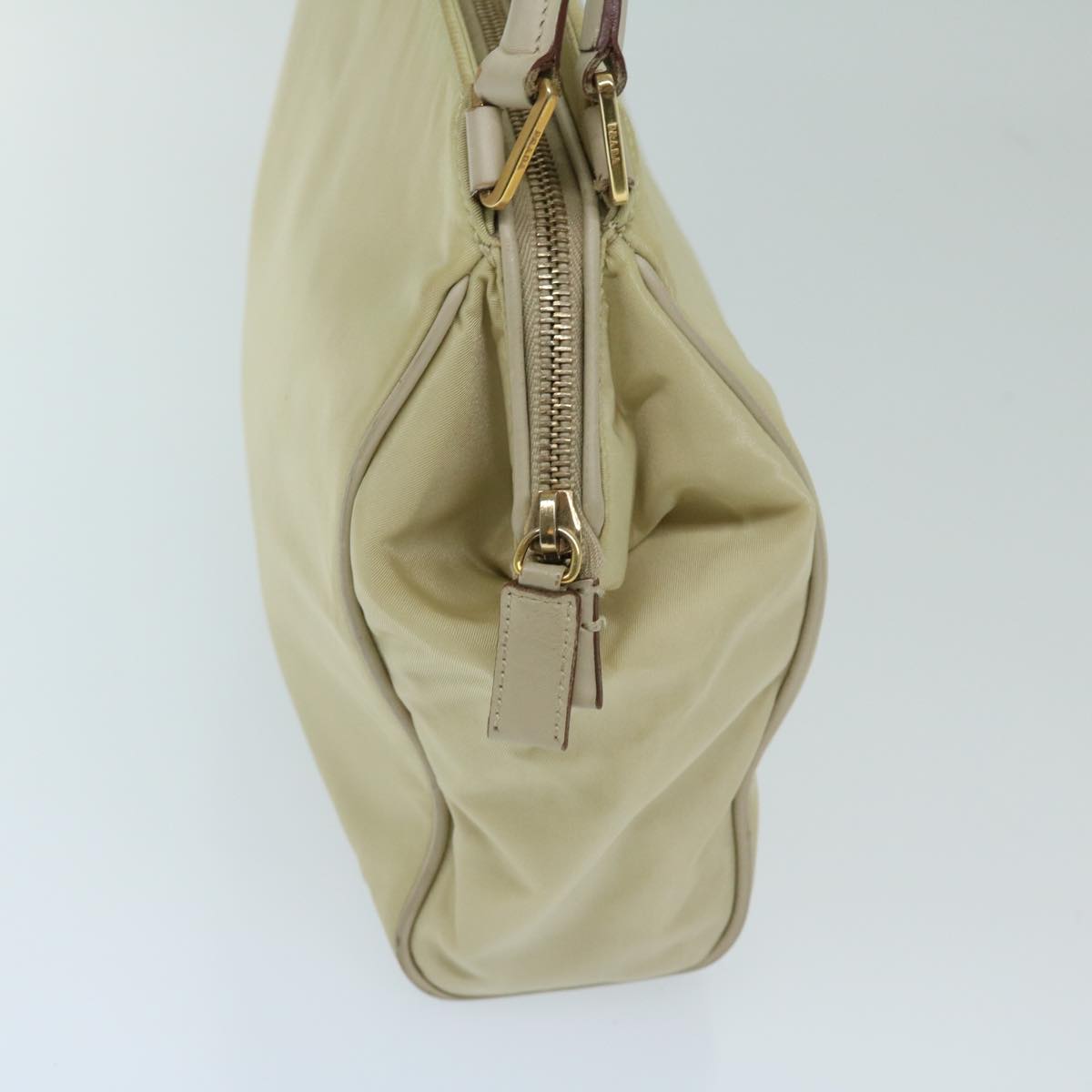 PRD Hand Bag Nylon Beige Auth 69075