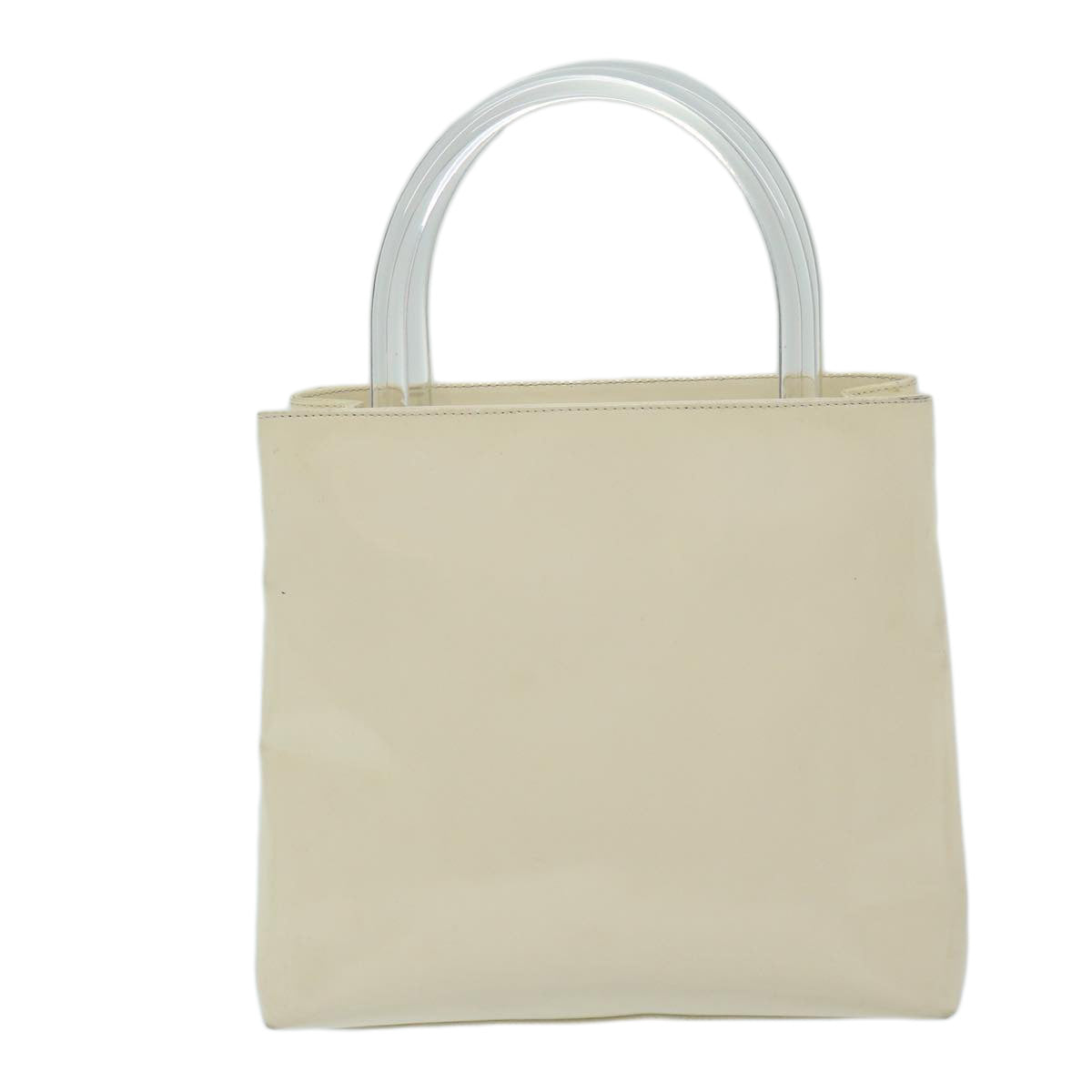 PRD Hand Bag Enamel White Auth 69200