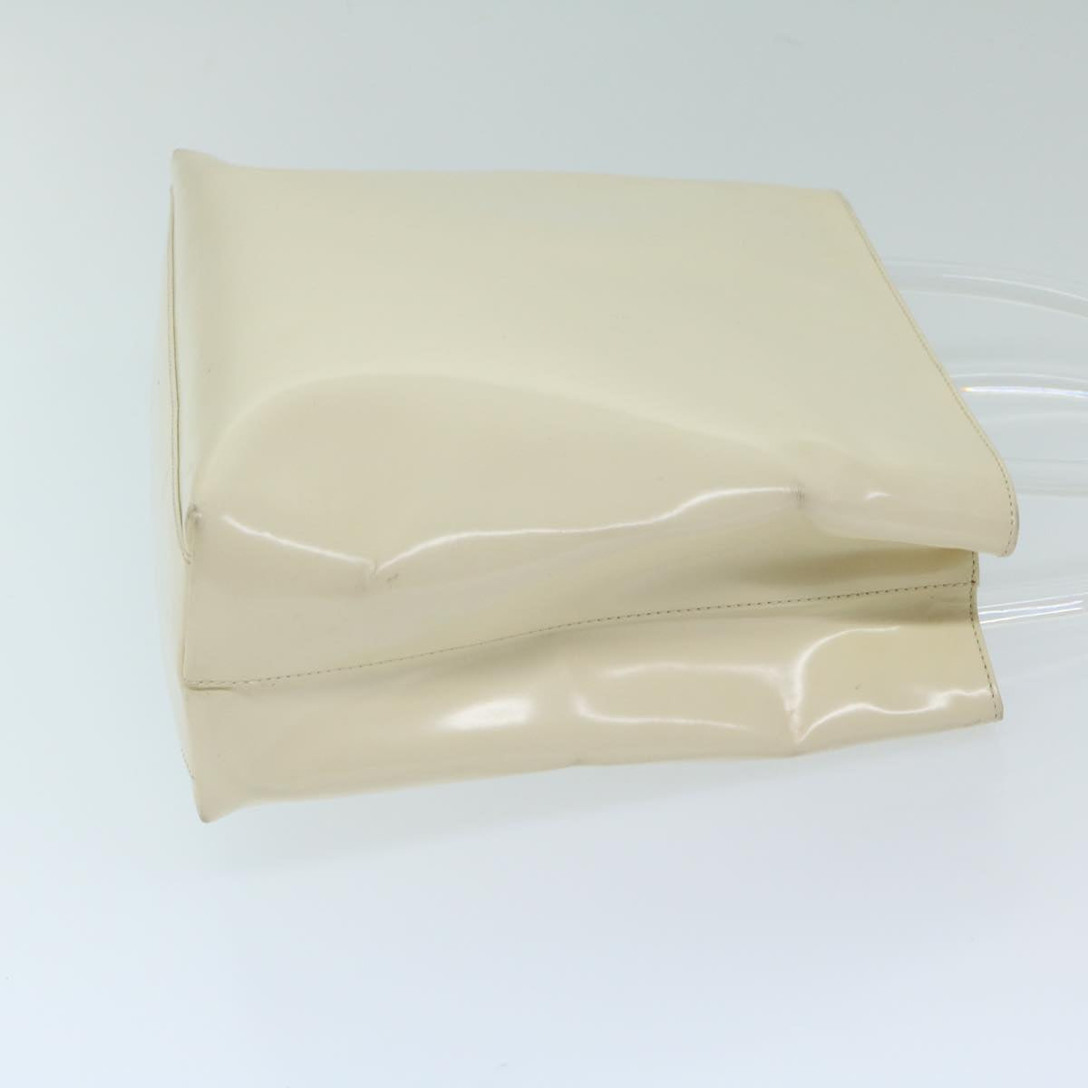 PRD Hand Bag Enamel White Auth 69200