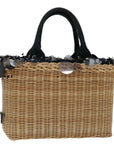 PRD Hand Bag Wicker Beige Auth 69445