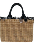 PRD Hand Bag Wicker Beige Auth 69445
