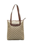 GCCI  GCCI GG Plus Tote Bag Beige Brown PVC Leather  GCCI