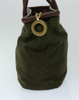 PRD Hand Bag Nylon Khaki Auth 69940