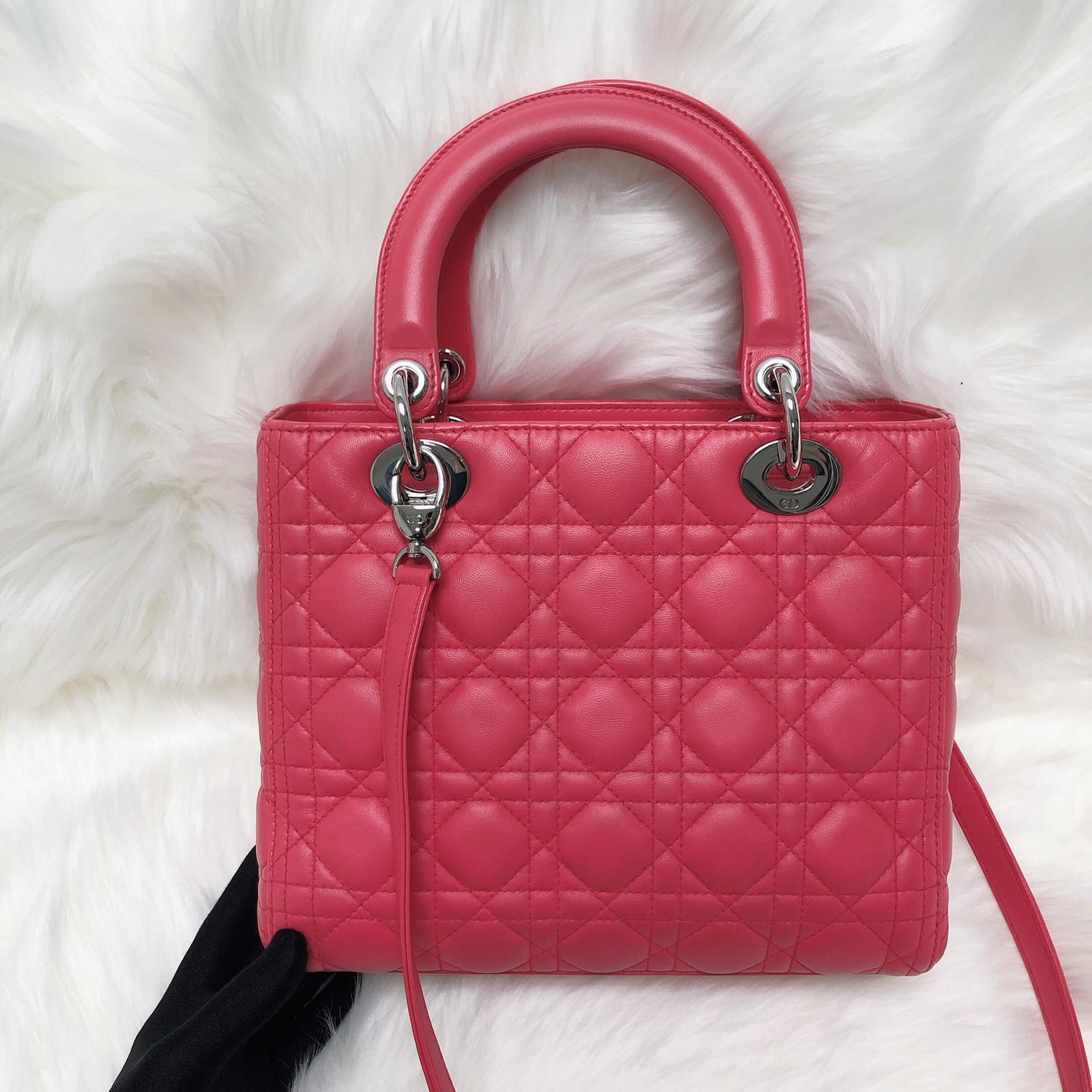 Cannage Lambskin Lady D1OR Medium in Red