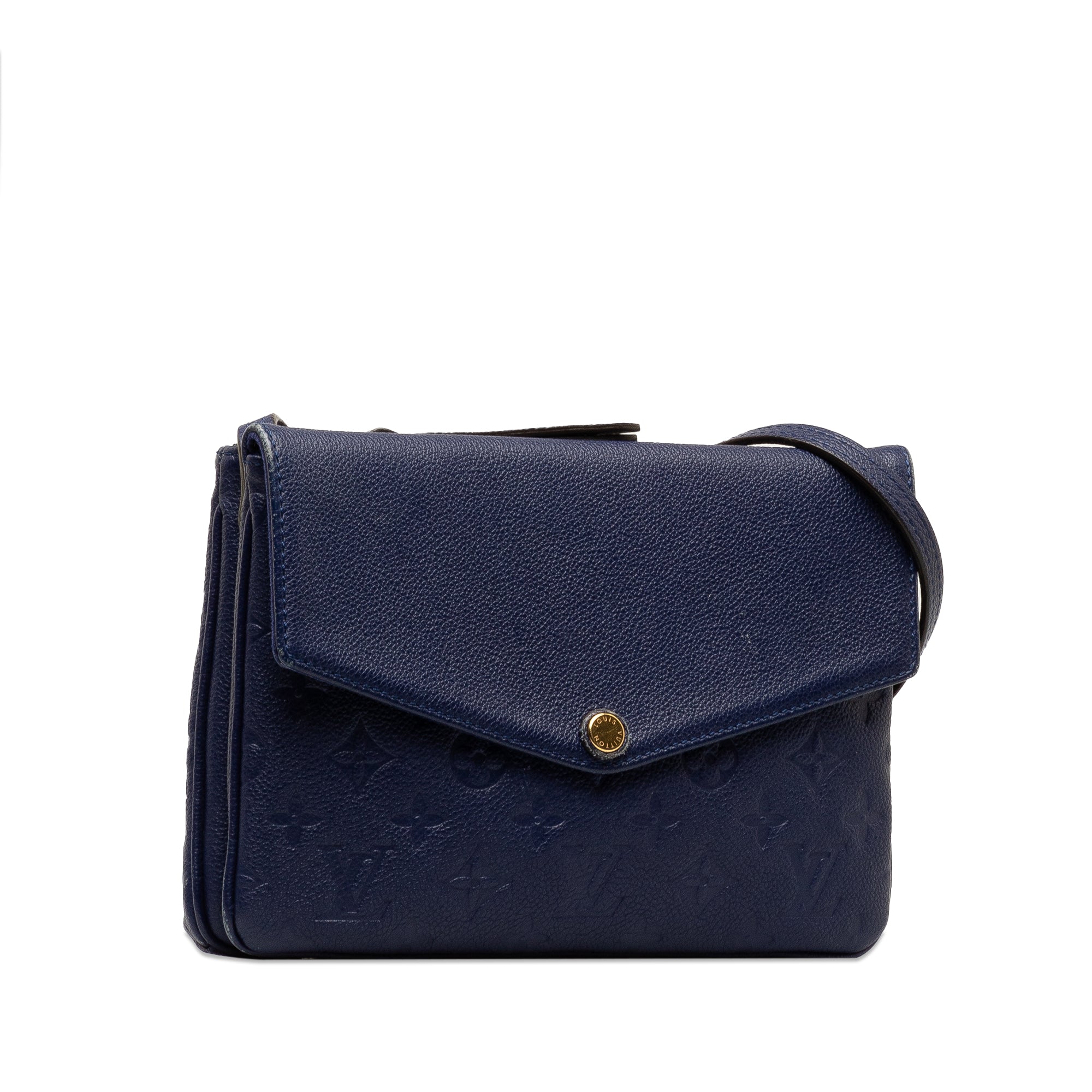 Blue LV Monogram Empreinte Twice Crossbody Bag