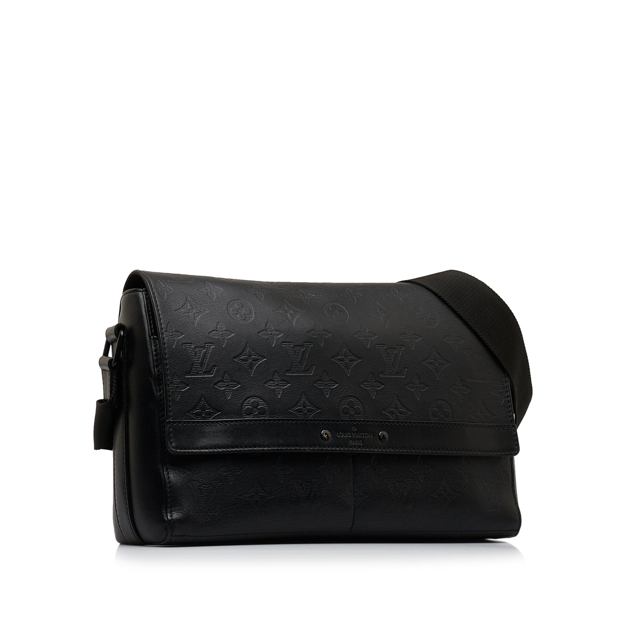Black LV Monogram Shadow Sprinter Messenger Bag