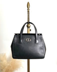 Christian D1OR CD Logo Handbag Black Vintage hfa4nr