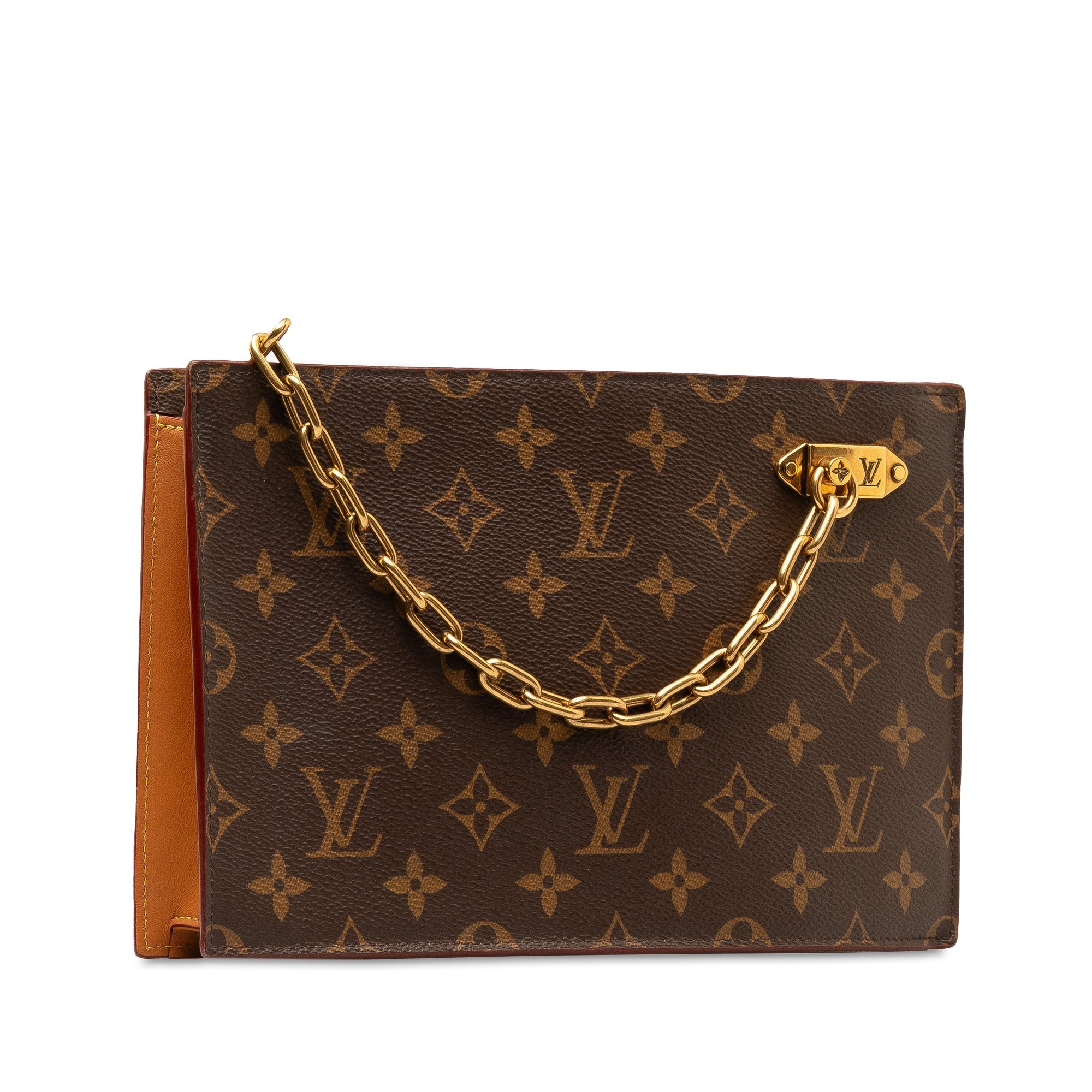 Brown LV Monogram Legacy Chain Clutch