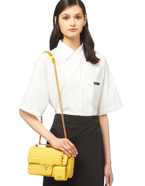 PRD Diagramme Medium Leather Bag Yellow