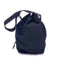PRD Black Nylon Mini Tessuto Nylon Duet Bucket Bag Handbag