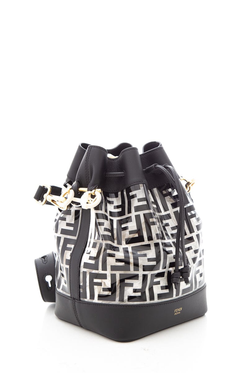 FNDI Black Monogram Mon Tresor Plexi Bucket Bag