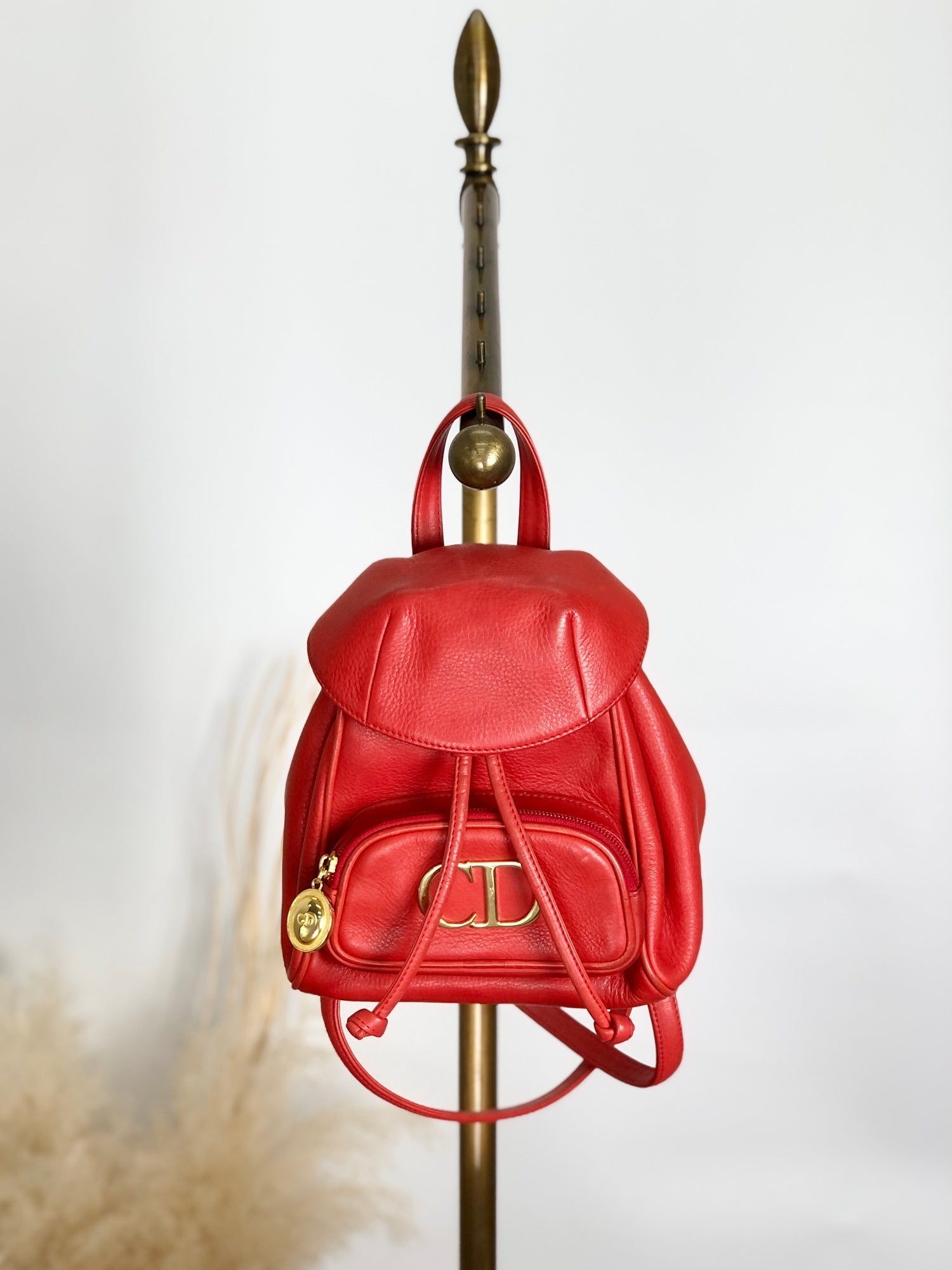 Christian D1OR CD Logo Backpack Red Vintage pz728i