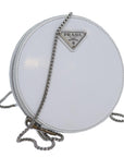 PRD Chain Shoulder Bag Patent leather White Auth 70442
