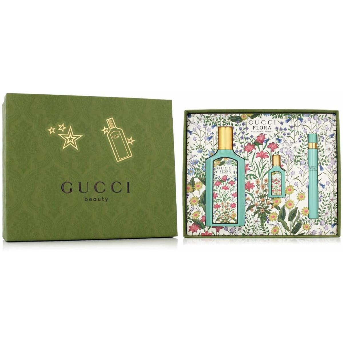 GCCI  3 Piece 3.3 Eau De Parfum Spray &amp; 0.16 Eau De Parfum &amp; 0.33 Eau De Parfum Spray Flora Gorgeous Jasmine Set for Women