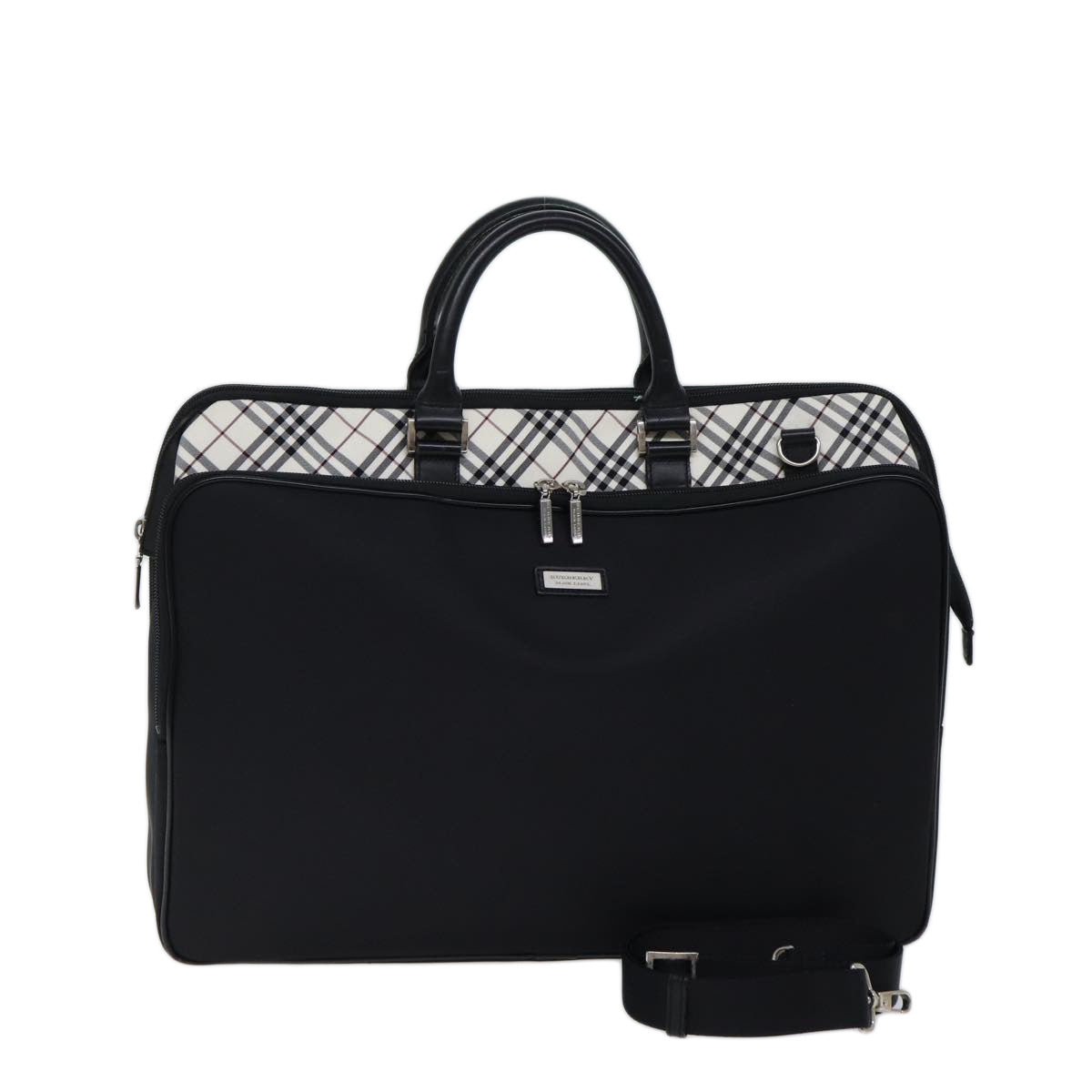 BBERRY Black label Hand Bag Canvas 2way Black Auth 70792