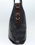 PRD Hand Bag Leather 2way Black Brown Auth 70864