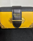 PRD Cahier Crossbody Bag,Yellow & Black,Leather