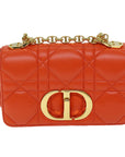 CHRISTIAN D1OR Canage Shoulder Bag Leather Orange Auth 71576SA