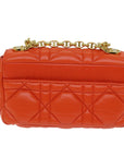 CHRISTIAN D1OR Canage Shoulder Bag Leather Orange Auth 71576SA