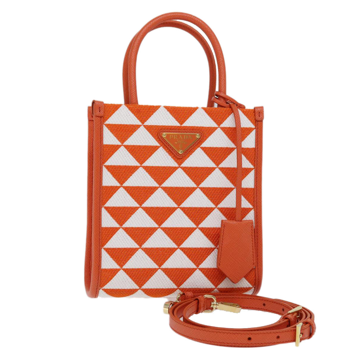 PRD Hand Bag Canvas 2way Orange Auth 71577SA