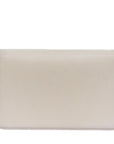 PRD Chain Shoulder Bag Safiano leather White Auth 71652A