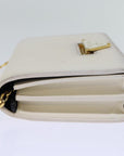 PRD Chain Shoulder Bag Safiano leather White Auth 71652A