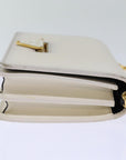 PRD Chain Shoulder Bag Safiano leather White Auth 71652A
