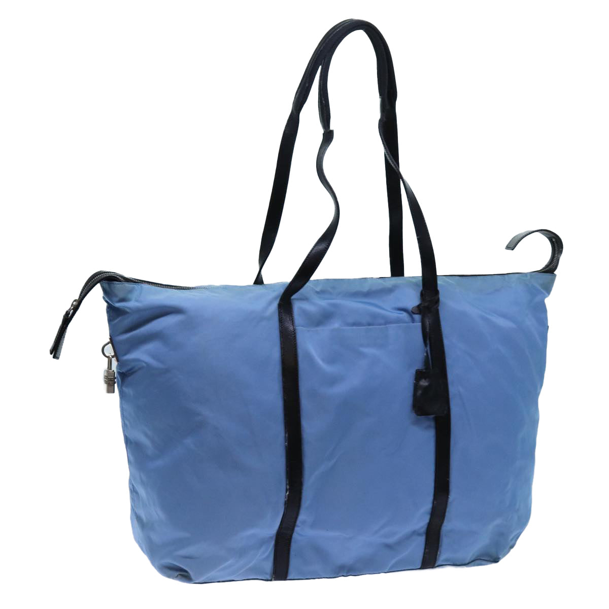 PRD Boston Bag Nylon Light Blue Black Auth 71856