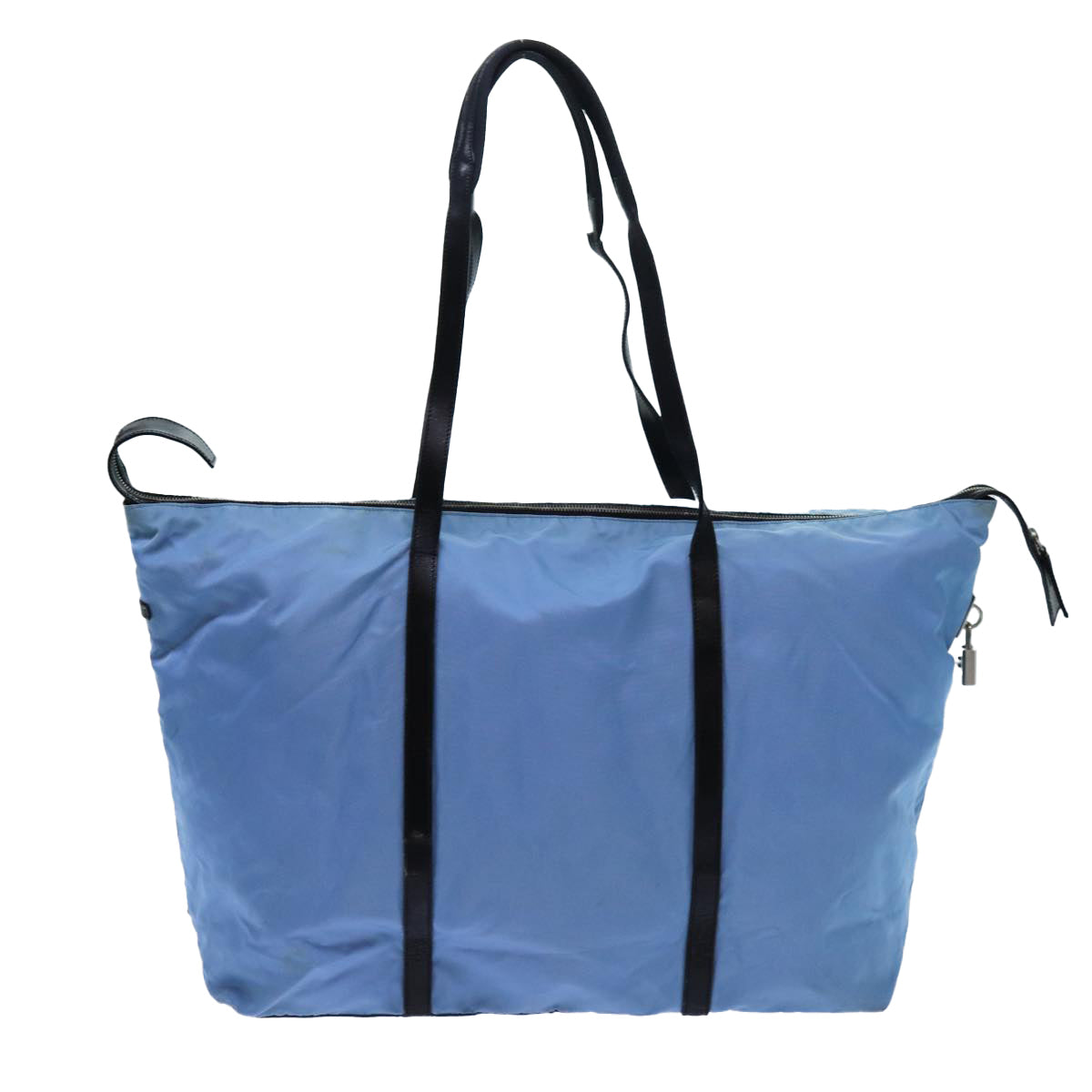PRD Boston Bag Nylon Light Blue Black Auth 71856