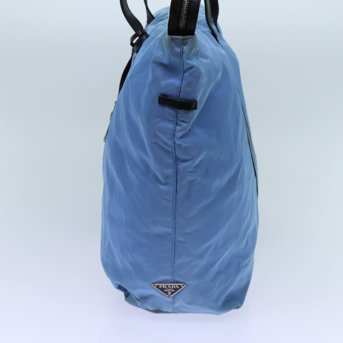 PRD Boston Bag Nylon Light Blue Black Auth 71856