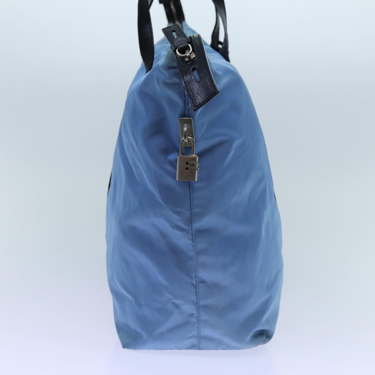 PRD Boston Bag Nylon Light Blue Black Auth 71856