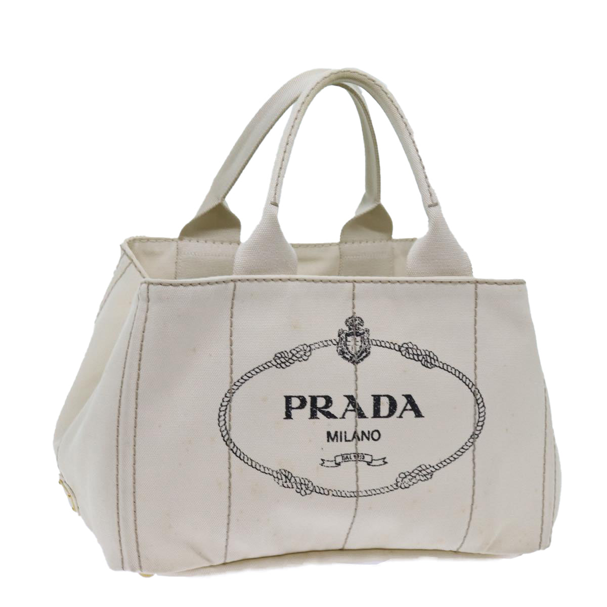 PRD Canapa MM Hand Bag Canvas White Auth 71877