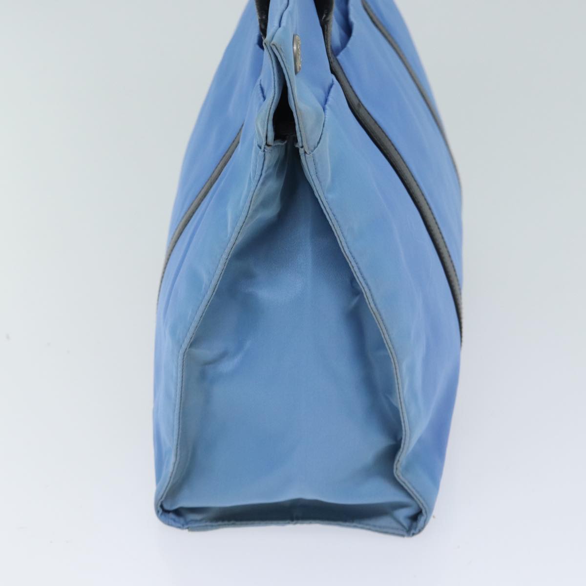 PRD Hand Bag Nylon Light Blue Black Auth 72011